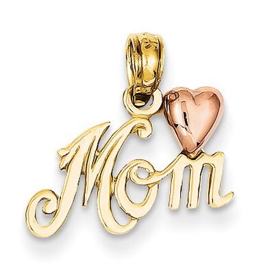 Polished Mom with Heart Pendant 14k Two-Tone Gold K1427, MPN: K1427, 637218043972