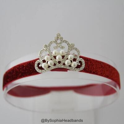 Baby Headband Princess Tiara Headband Baby Tiara Princess Headband Crown Red Crown Headband Red Bab…