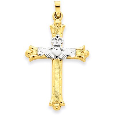 Claddagh Cross Pendant 14k Two-Tone Gold XCH273, MPN: XCH273, 883957414058