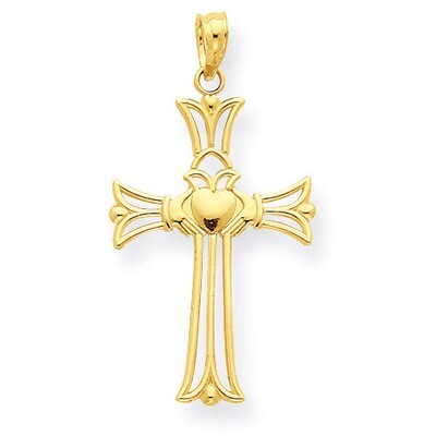 Claddagh Cross Pendant 14k Gold C4243, MPN: C4243, 637218138685