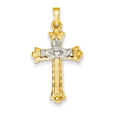 Claddagh Cross Pendant 14k Two-Tone Gold XR718, MPN: XR718, 191101544576