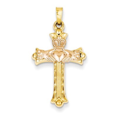 Claddagh Cross Pendant 14k Two-Tone Gold XR715, MPN: XR715, 191101544569