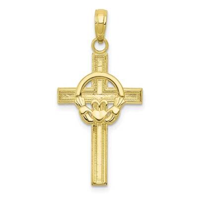 Claddagh Cross Pendant 10k Gold Polished 10M1338, MPN: 10M1338,