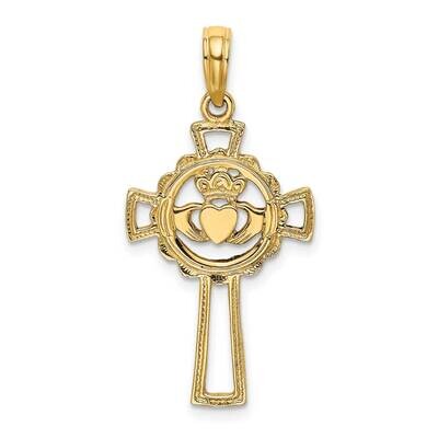 Cross with Claddagh Charm 14k Gold K8335, MPN: K8335, 637218015917