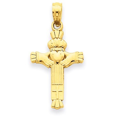 Claddagh Cross Charm 14k Gold C3838, MPN: C3838, 637218086573