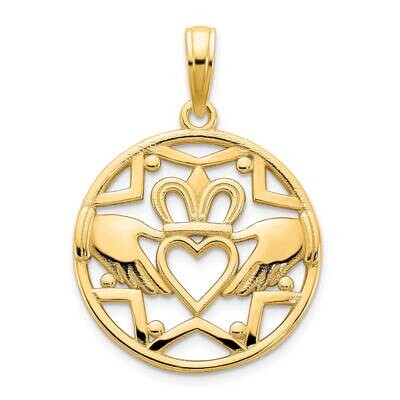 Claddagh Circle Pendant 14k Gold D5236, MPN: D5236, 196904069714