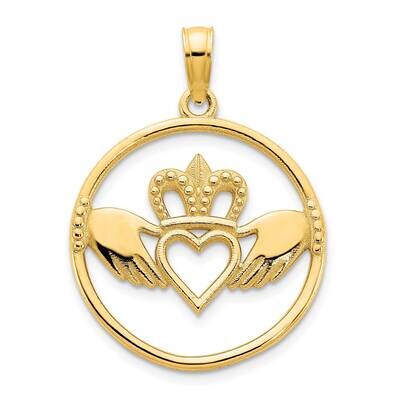 Claddagh Circle Pendant 14k Gold D5231, MPN: D5231, 196904073612