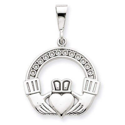 Claddagh Pendant 14k White Gold K570, MPN: K570, 883957868172