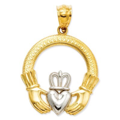 Claddagh Pendant 14k Gold Rhodium C3037, MPN: C3037, 191101095078