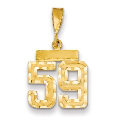 Number 59 Charm 14k Gold Small Diamond-cut SN59, MPN: SN59, 883957104546