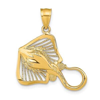 Beaded Accent Stingray Charm 14k Gold Polished K9750, MPN: K9750, 196904089125