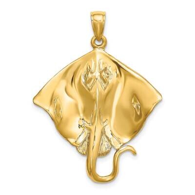 Polished Stingray Charm 14k Gold 2-D K8026, MPN: K8026, 637218052370