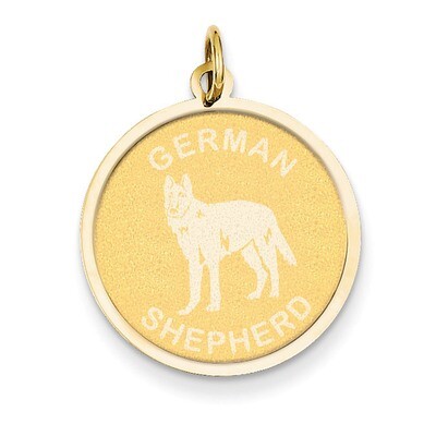 German Shepherd Disc Charm 14k Gold XAC370, MPN: XAC370, 886774122243