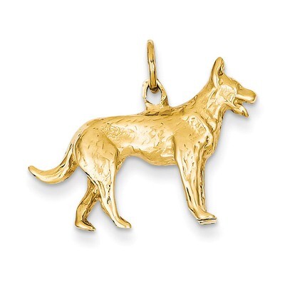 3-Dimensional German Shepherd Charm 14k Gold Solid Polished D1326, MPN: D1326, 883957898643