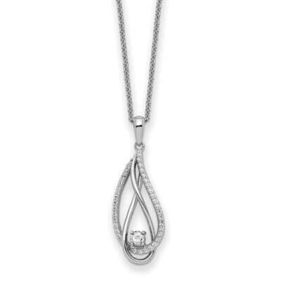 Apr CZ Diamond Always In My Heart Birthstone 18 Inch Necklace Sterling Silver QSX761, MPN: QSX761, …