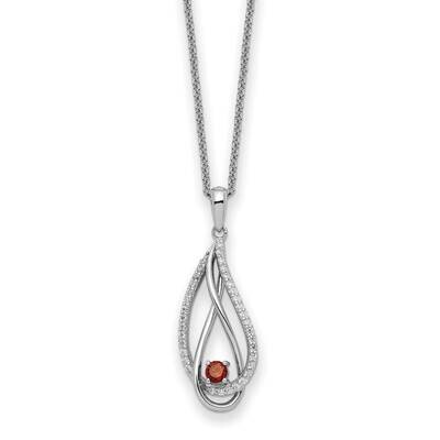 Jan CZ Diamond Always In My Heart Birthstone 18 Inch Necklace Sterling Silver QSX758, MPN: QSX758, …