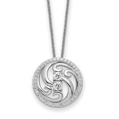 CZ Diamond Through The Years Swirl Circle 18 Inch Necklace Sterling Silver QSX748, MPN: QSX748, 883…