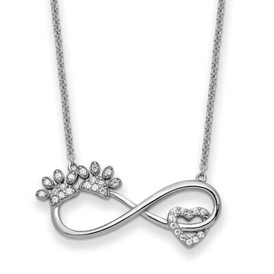 CZ Diamond Furr Ever 18 Inch Necklace Sterling Silver QSX739, MPN: QSX739, 883957959221