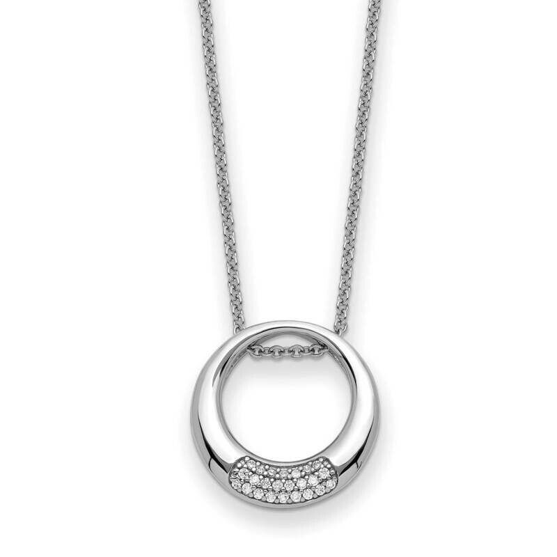 CZ Diamond Simplicity 18 Inch Necklace Sterling Silver QSX736