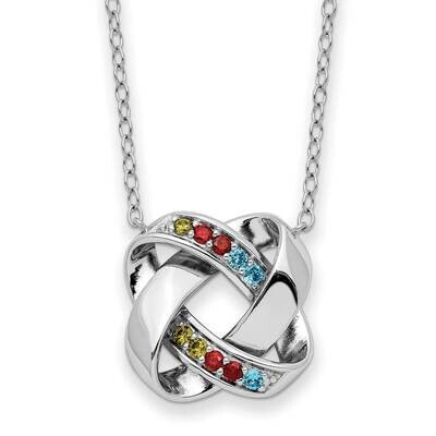 Multi-Color CZ Diamond Color Me Happy Square 18 Inch Necklace Sterling Silver QSX733, MPN: QSX733, …