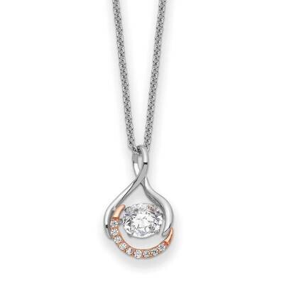Ss and Rose-Tone Vibrant CZ Diamond Warm Embrace 18 Inch Necklace QSX731, MPN: QSX731, 883957960265