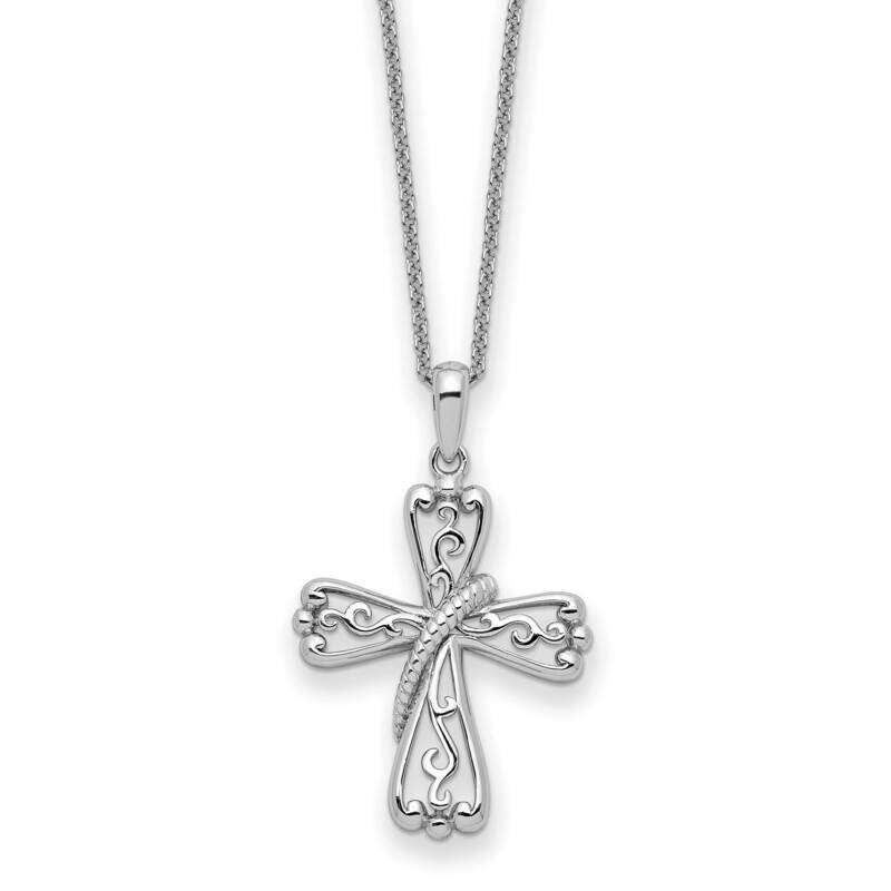 Love Never Fails Cross 22 Inch Necklace Sterling Silver QSX730