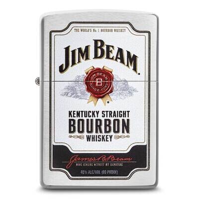 Zippo Brushed Chrome Jim Beam Label Lighter GM25829, MPN: GM25829,