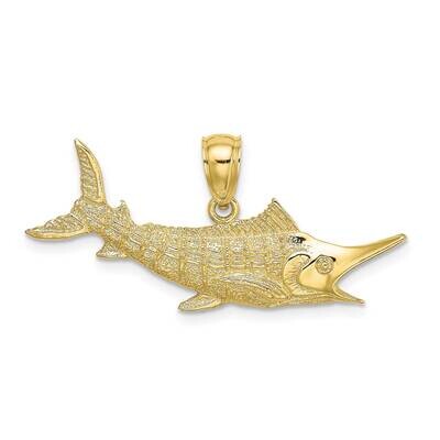 2-D Textured Marlin Fish Charm 10k Gold 10K7443, MPN: 10K7443,