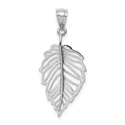 Leaf Pendant 14k White Gold Polished D4452, MPN: D4452, 196904089156