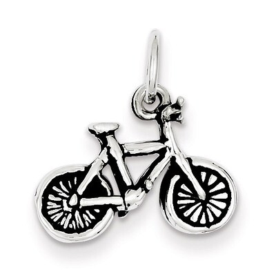 Bicycle Charm Antiqued Sterling Silver QC7587, MPN: QC7587, 886774760650
