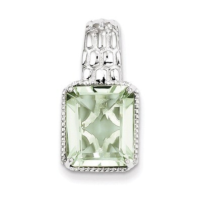 Sterling Silver Green Quartz Pendant QP2949AG