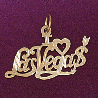 Dazzlers Jewelry I Love Las Vegas Pendant Necklace Charm Bracelet in Yellow, White or Rose Gold 539…