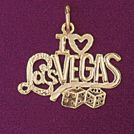 Dazzlers Jewelry I Love Las Vegas Pendant Necklace Charm Bracelet in Yellow, White or Rose Gold 539…