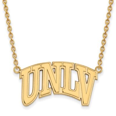 University of Nevada Las Vegas Large Pendant with Chain Necklace Gold-plated Silver GP009UNL-18, MP…