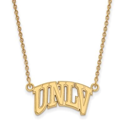 University of Nevada Las Vegas Small Pendant with Chain Necklace Gold-plated Silver GP008UNL-18, MP…