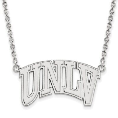 University of Nevada Las Vegas Large Pendant with Chain Necklace 10k White Gold 1W009UNL-18, MPN: 1…