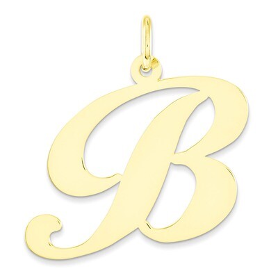 Large Fancy Script Initial B Charm 14k Gold YC654B, MPN: YC654B, 886774136905