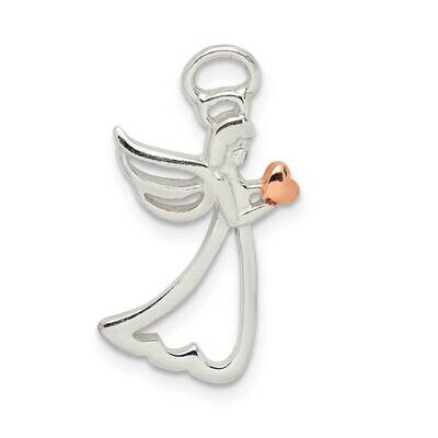 Rose Tone Polished Angel Pendant Sterling Silver QC9506, MPN: QC9506, 886774080024