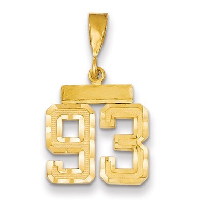 Number 93 Charm 14k Gold Small Diamond-cut SN93, MPN: SN93, 883957111339