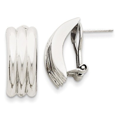 Omega Post Earrings 14k White Gold H955, MPN: H955, 658226127591