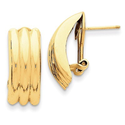 Omega Post Earrings 14k Gold H954, MPN: H954, 658226127577