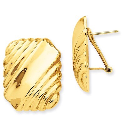 Omega Post Earrings 14k Gold H964, MPN: H964, 658226124293