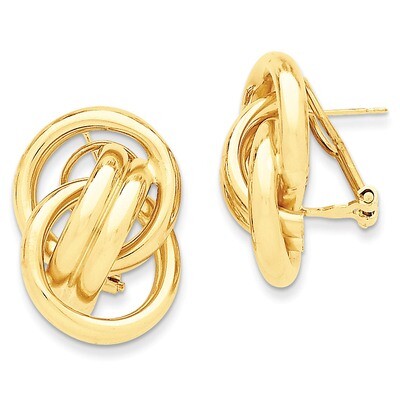 Fancy Omega Back Post Earrings 14k Gold Polished H558, MPN: H558, 886774097237