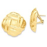 Fancy Omega Back Post Earrings 14k Gold Polished E397, MPN: E397, 886774162126