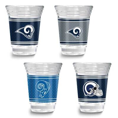 NFL Los Angeles Rams 4-piece Shot Glass Set GM26125-RAM, MPN: GM26125-RAM, 737538033391
