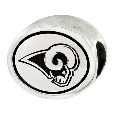 Antiqued Los Angeles Rams NFL Bead Sterling Silver QRS3921