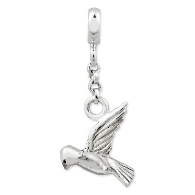 Bird 1/2 inch Dangle Enhancer Sterling Silver QN109, MPN: QN109, 191101278815