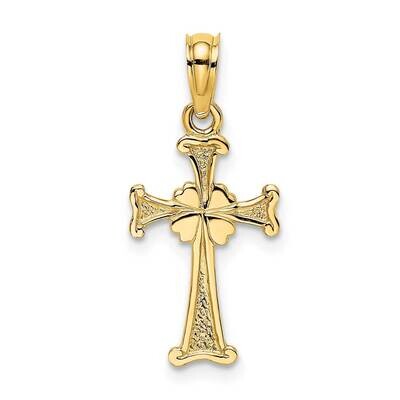 4-Leaf Clover Cross Charm 14k Gold K8337, MPN: K8337, 637218015948