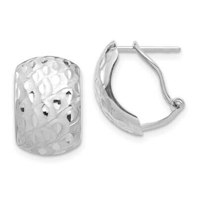 Textured Omega Back Earrings 14k White Gold TF1526, MPN: TF1526, 886774091372