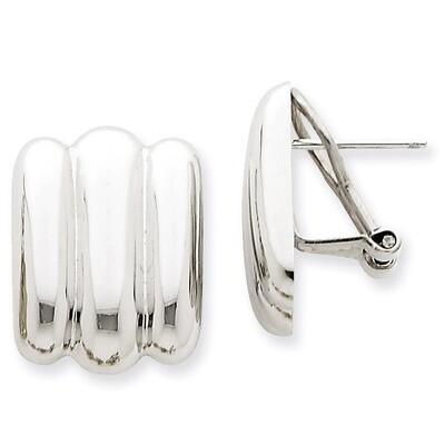 Polished Fancy Omega Back Post Earrings 14k White Gold TM351, MPN: TM351, 658226125764